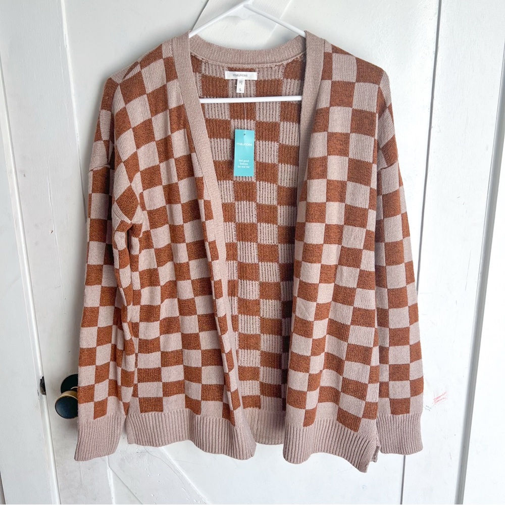 NWT Maurice’s Checkered Cardigan